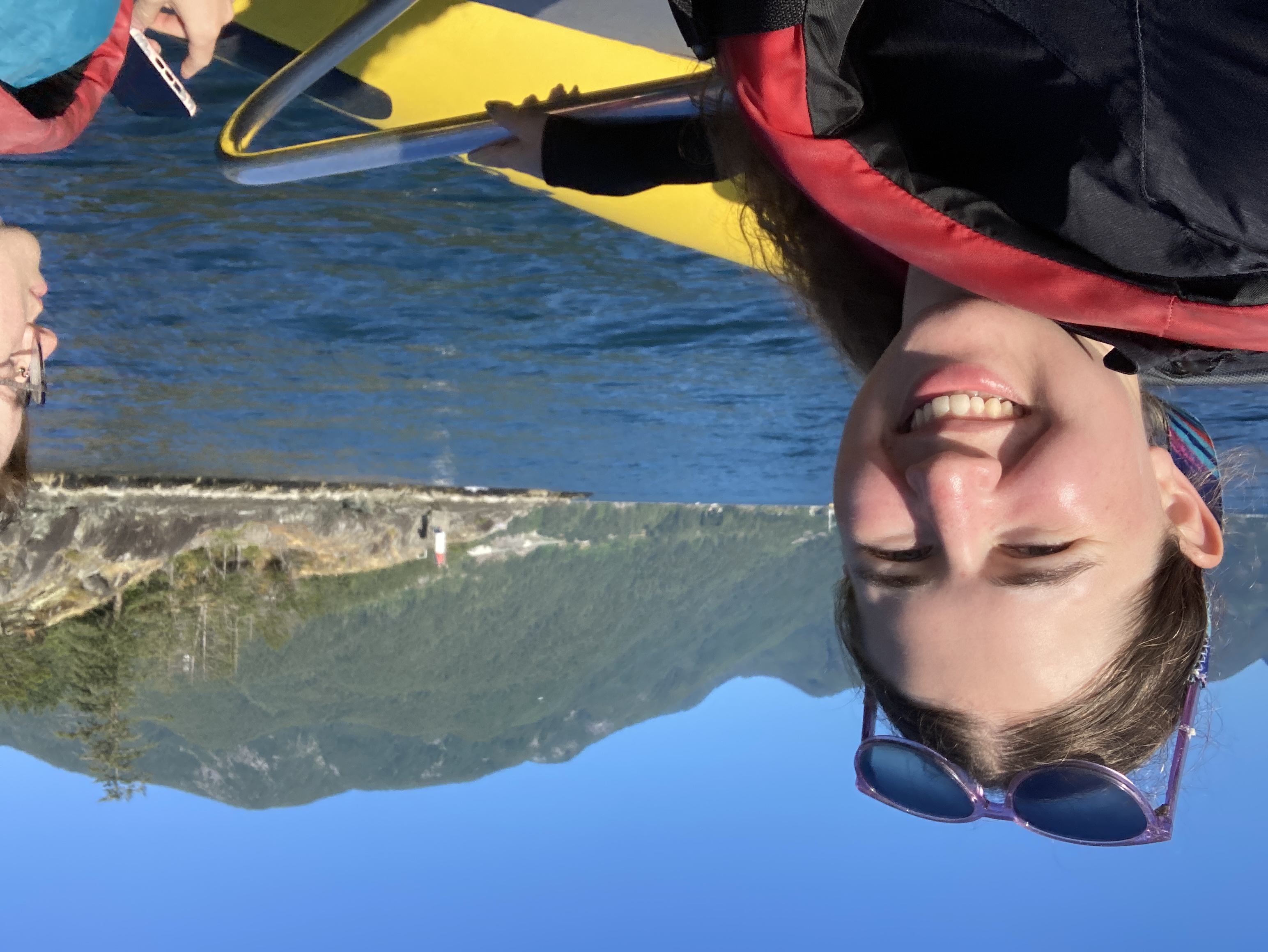 Me in a small boat wearing a life vest